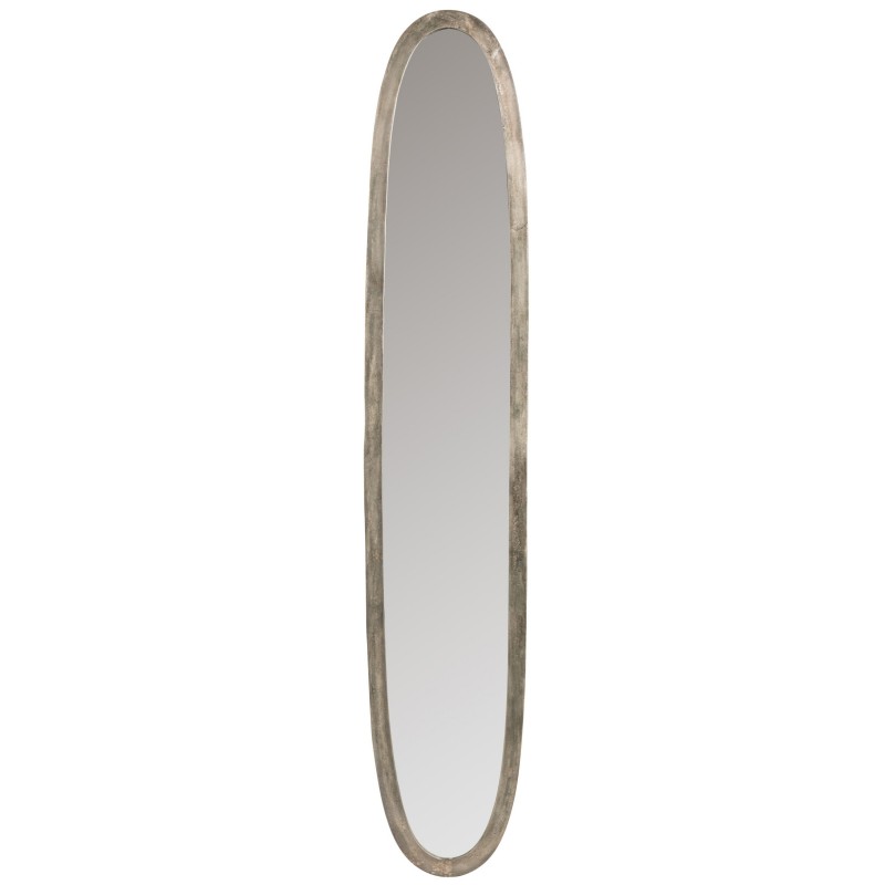 MIRROR OVAL ANTIQUE SILVER 180